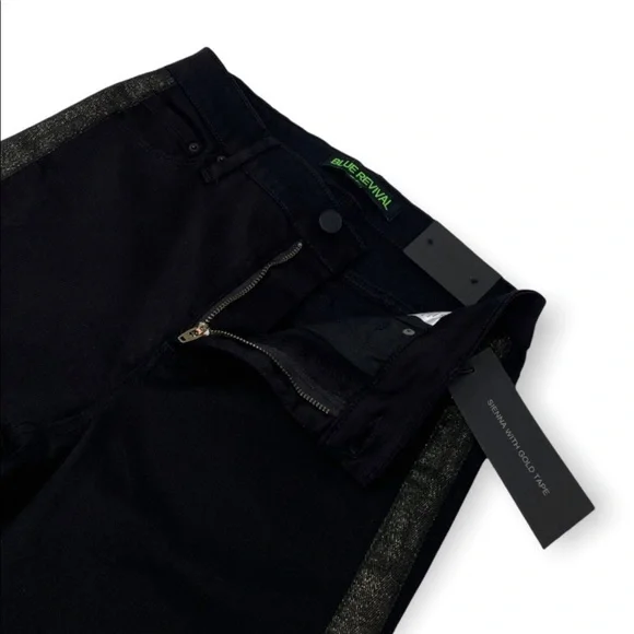 Blue Revival Sienna Black Jean with Gold Tuxedo Stripe - Picture 7 of 10